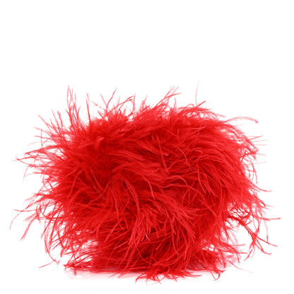 Alexander Wang Ostrich Feather Heart Pillow Clutch Bright Red 1 of 7