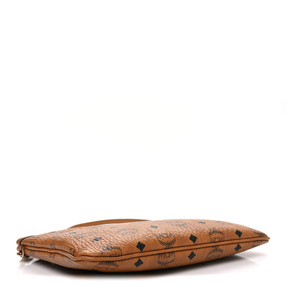 MCM Visetos Liz Shopper Tote Pouch Cognac 4 of 11