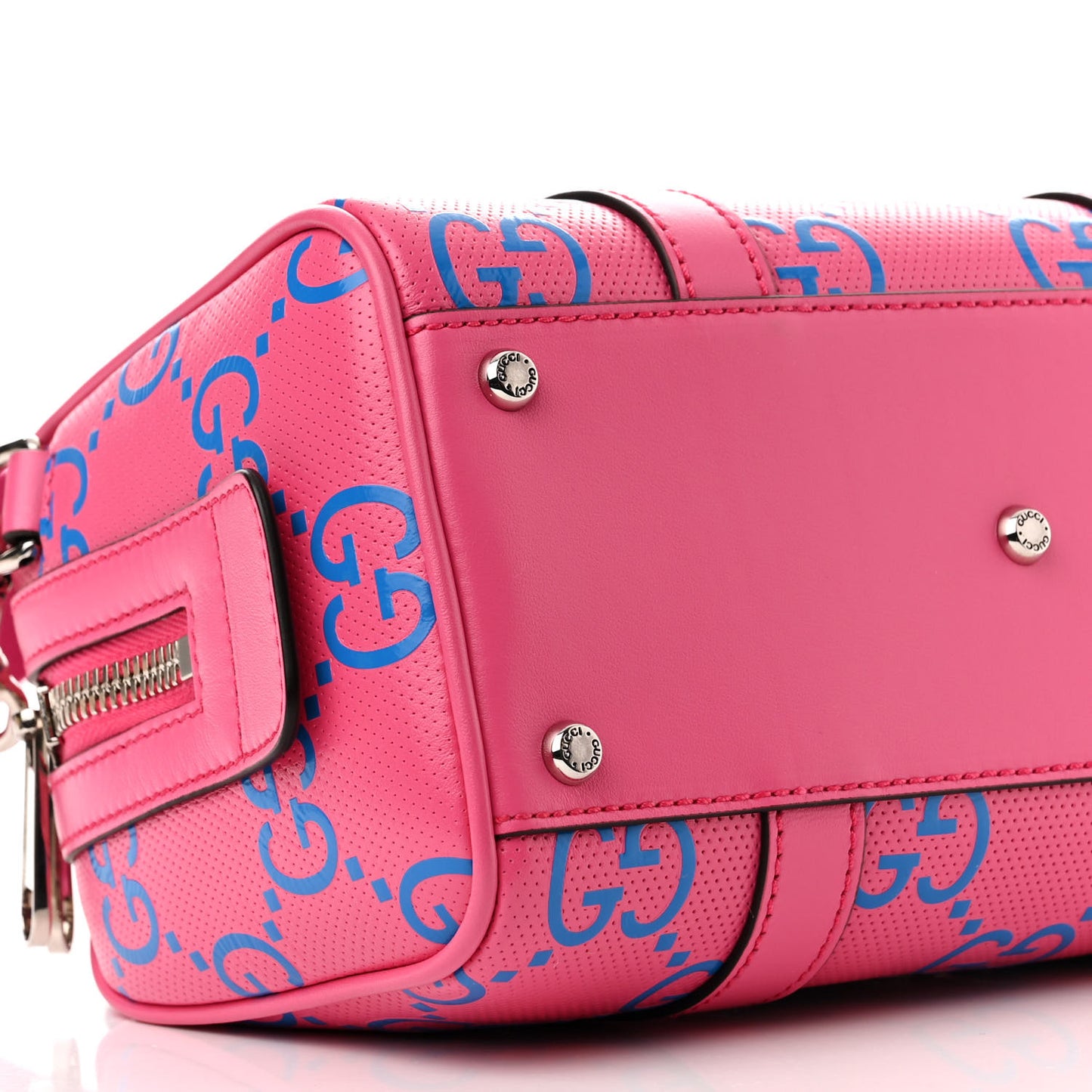 Calfskin GG Tennis Bi-Color Embossed Mini Duffle Bag Modern Fucsia Modern Blue