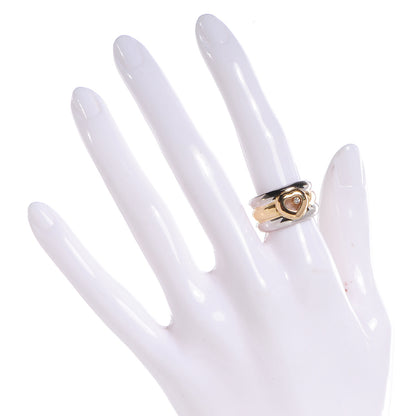 Chopard 18k White and Yellow Gold Happy Diamonds Heart Ring 6.5 2 of 5
