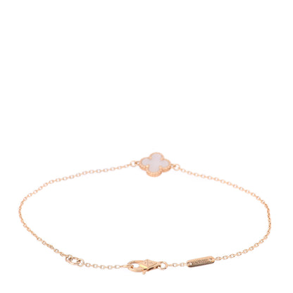 Van Cleef & Arpels 18K Yellow Gold Mother of Pearl Sweet Alhambra Bracelet 3 of 5