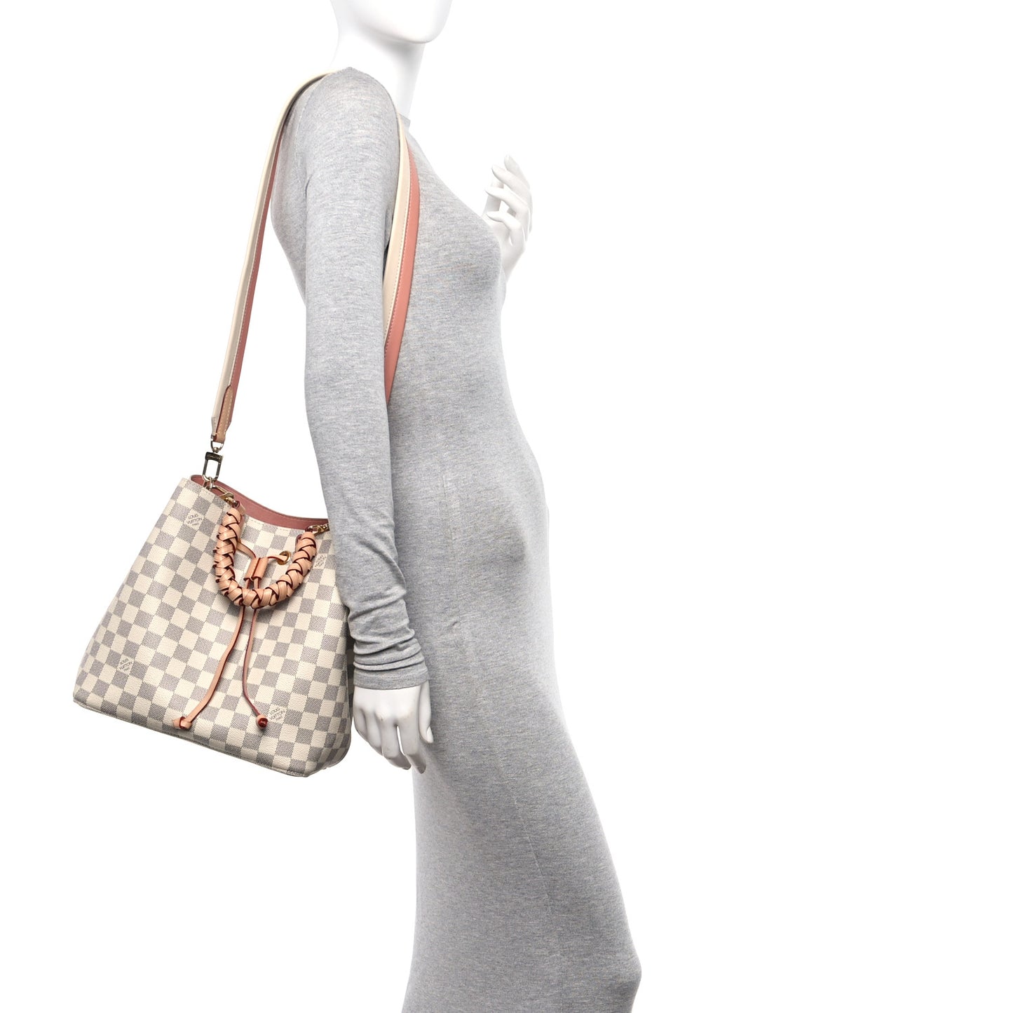 Damier Azur Braided Neonoe BB Pink