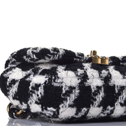 Chanel Tweed Quilted Chanel 19 Waist Bag Black Ecru White 8 of 10