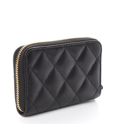 Chanel Caviar Quilted Zip Coin Purse Black 2 of 6