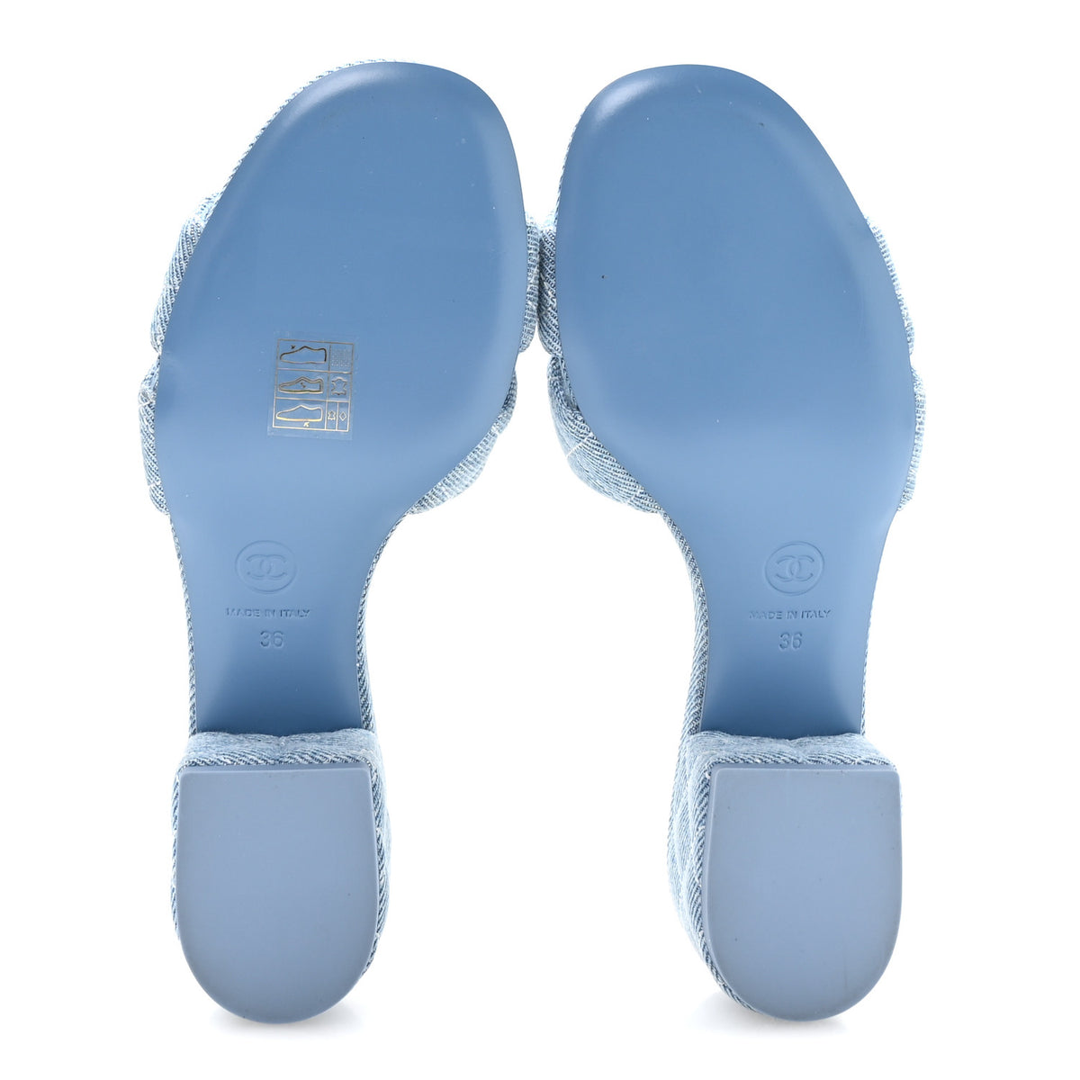 Chanel Denim Quilted Mules 36 Blue 6 of 9