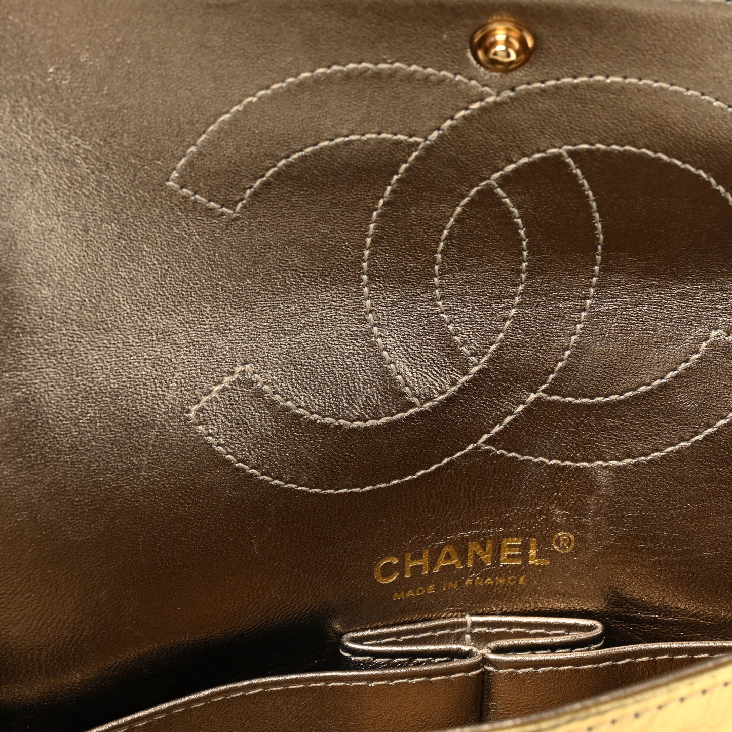 Metallic Aged Calfskin Quilted 2.55 Reissue 225 Flap Gold