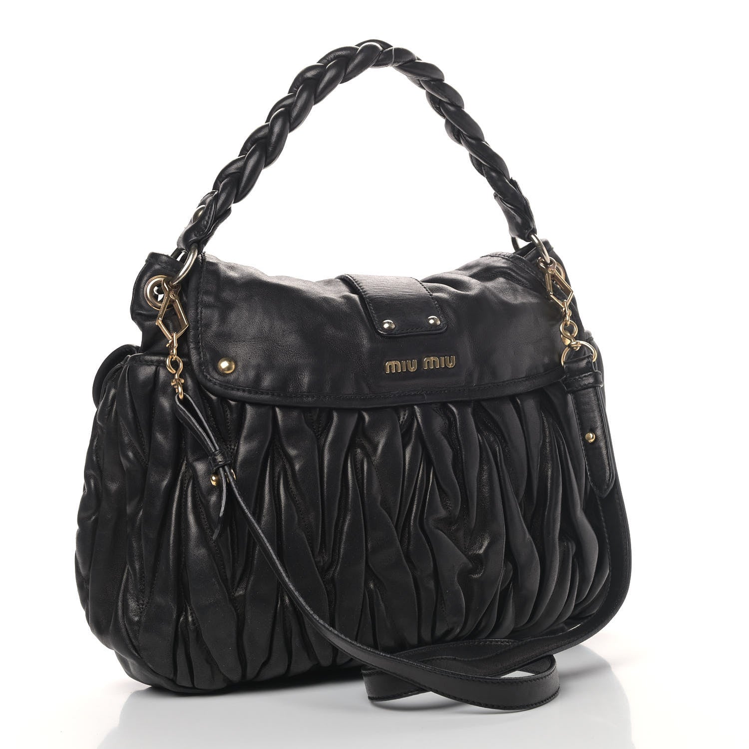 Miu Miu Nappa Matelasse Coffer Hobo Black 2 of 6