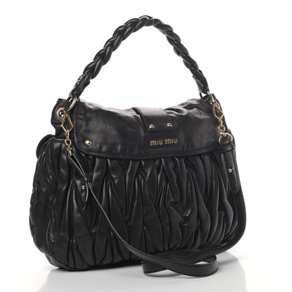 Miu Miu Nappa Matelasse Coffer Hobo Black 2 of 6