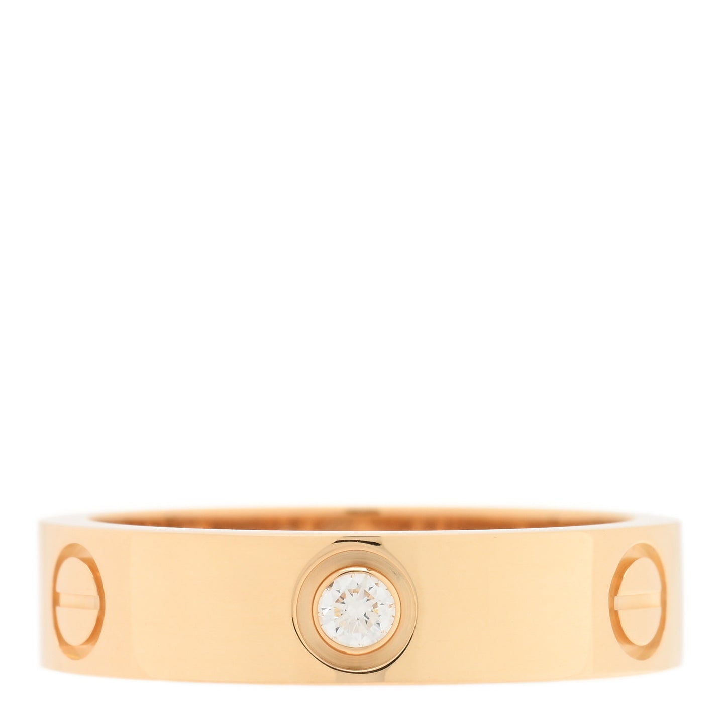 18K Yellow Gold 3 Diamond 5.5mm LOVE Ring 62 10