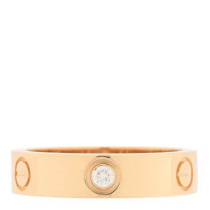 Cartier 18K Yellow Gold 3 Diamond 5.5mm LOVE Ring 62 10 1 of 4