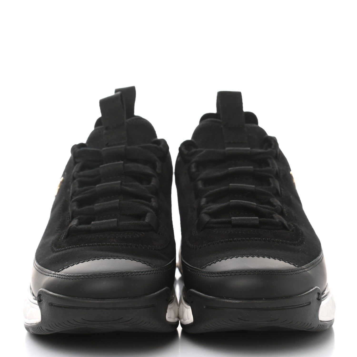 Chanel Velvet Calfskin Mixed Fibers CC Sneakers 38 Black 2 of 9