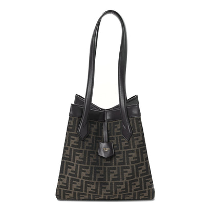 Fendi Fabric Jacquard Vitello Grace FF 1974 Medium Fendi Origami Tobacco Moro Ebano 1 of 8