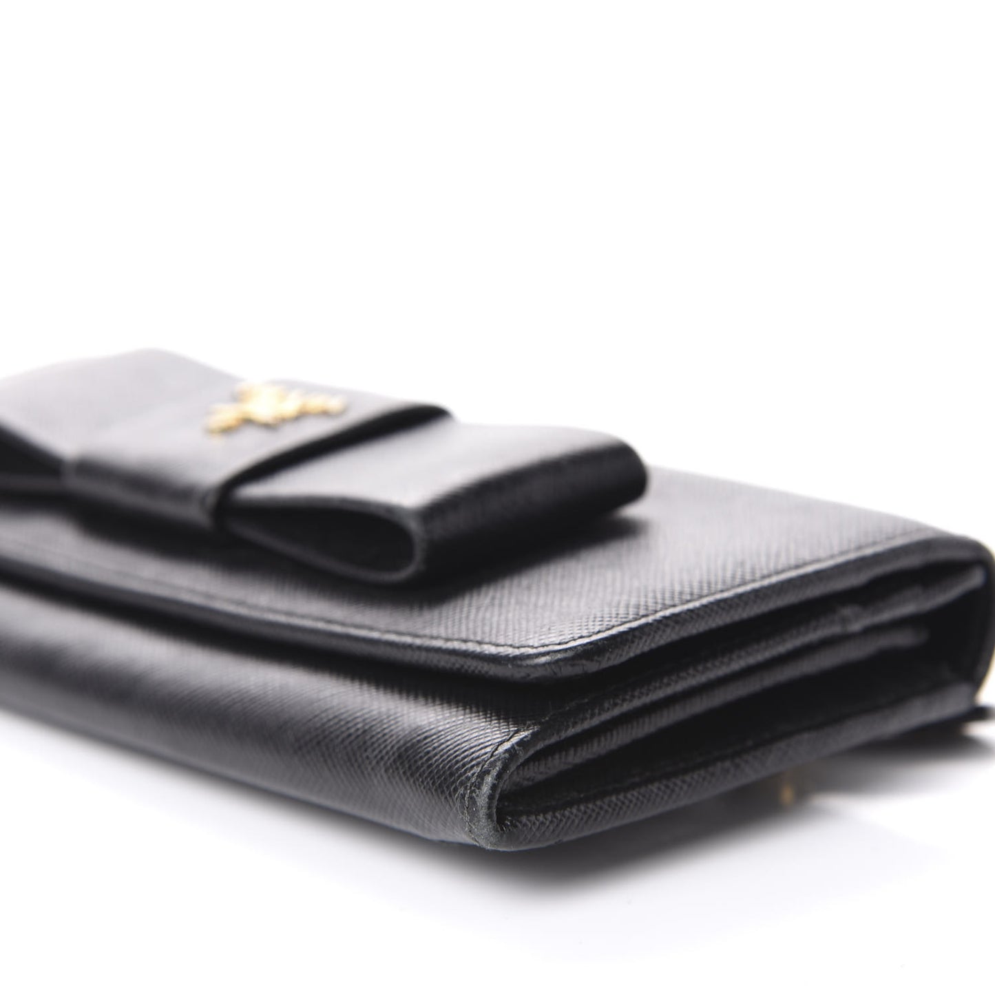Saffiano Bow Continental Wallet Black