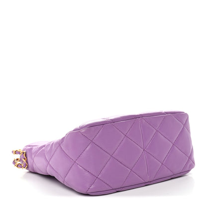 Chanel Lambskin Quilted Small Pick Me Up Hobo Purple 4 of 10