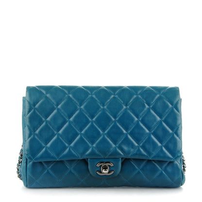 Chanel Lambskin Quilted Clutch With Chain Flap Turquoise 1 of 8