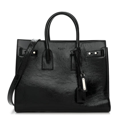 Saint Laurent Textured Patent Calfskin Small Sac De Jour Black 1 of 11