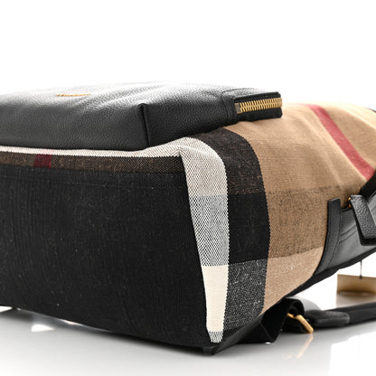 Burberry Mega Check Calfskin Abbeydale Simple Backpack Black Camel 9 of 9