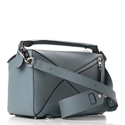 Loewe Calfskin Medium Puzzle Bag Gunmetal Light Blue 2 of 9