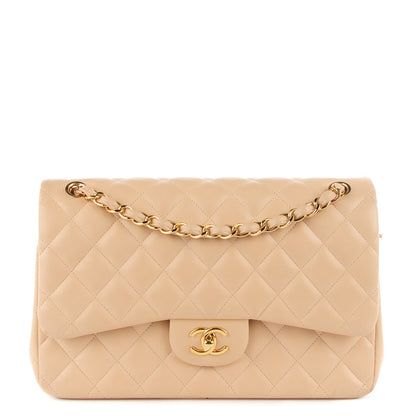 Chanel Lambskin Quilted Jumbo Double Flap Beige 1 of 7