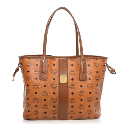 MCM Visetos Medium Liz Reversible Shopper Tote Cognac 1 of 13