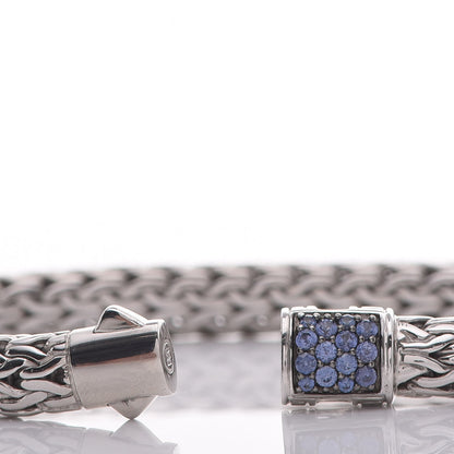 John Hardy Sterling Silver Blue Sapphire 7.5mm Classic Chain Bracelet M 4 of 6