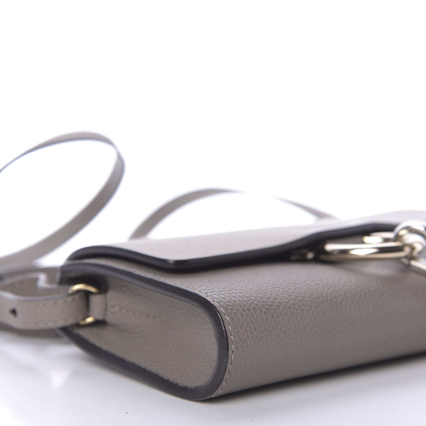 Grained Calfskin Lambskin Mini Faye Shoulder Bag Motty Grey