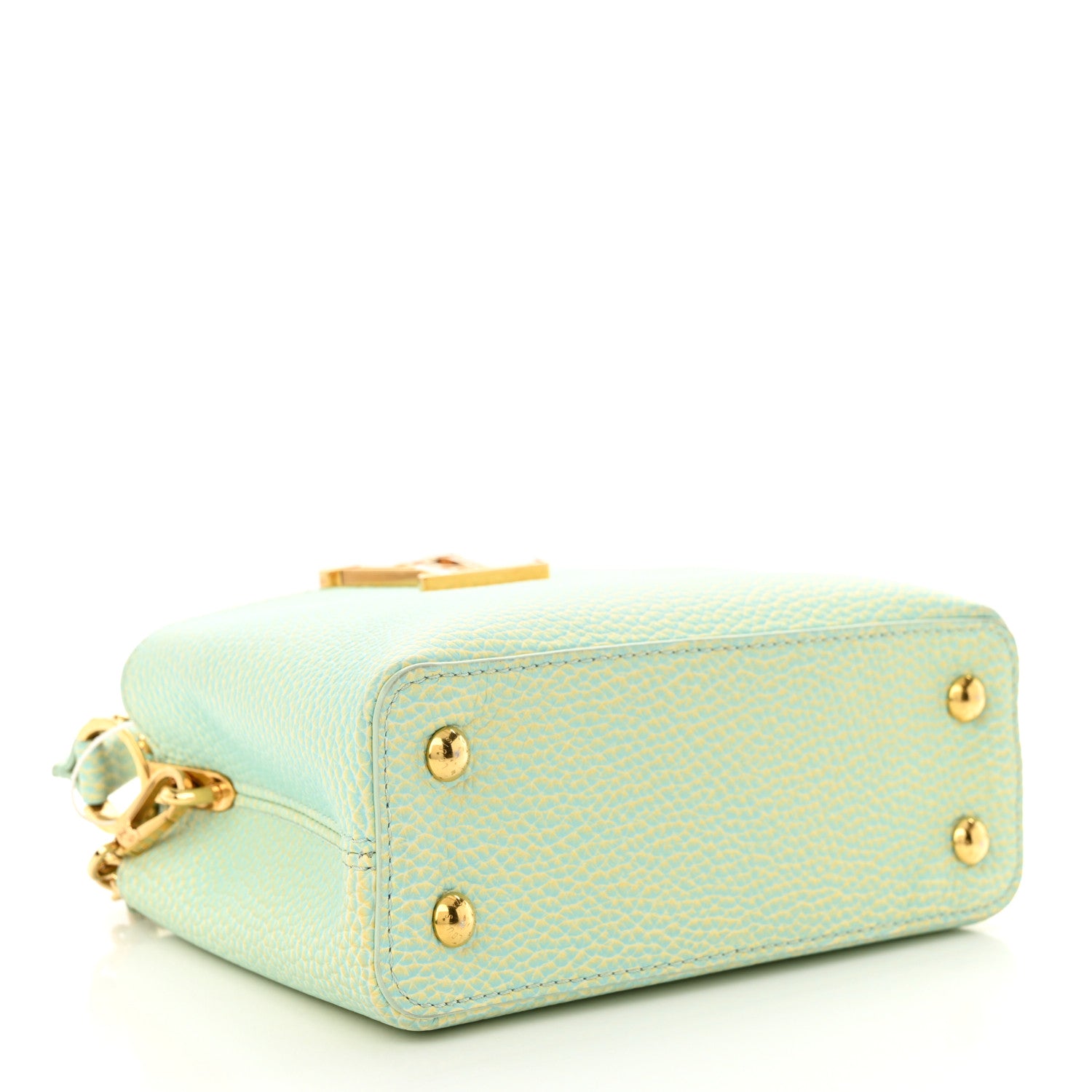 Louis Vuitton Taurillon Summer Stardust Mini Capucines  Vert D'eau 4 of 12