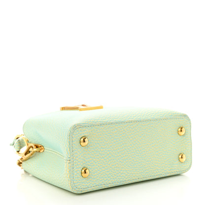Louis Vuitton Taurillon Summer Stardust Mini Capucines  Vert D'eau 4 of 12