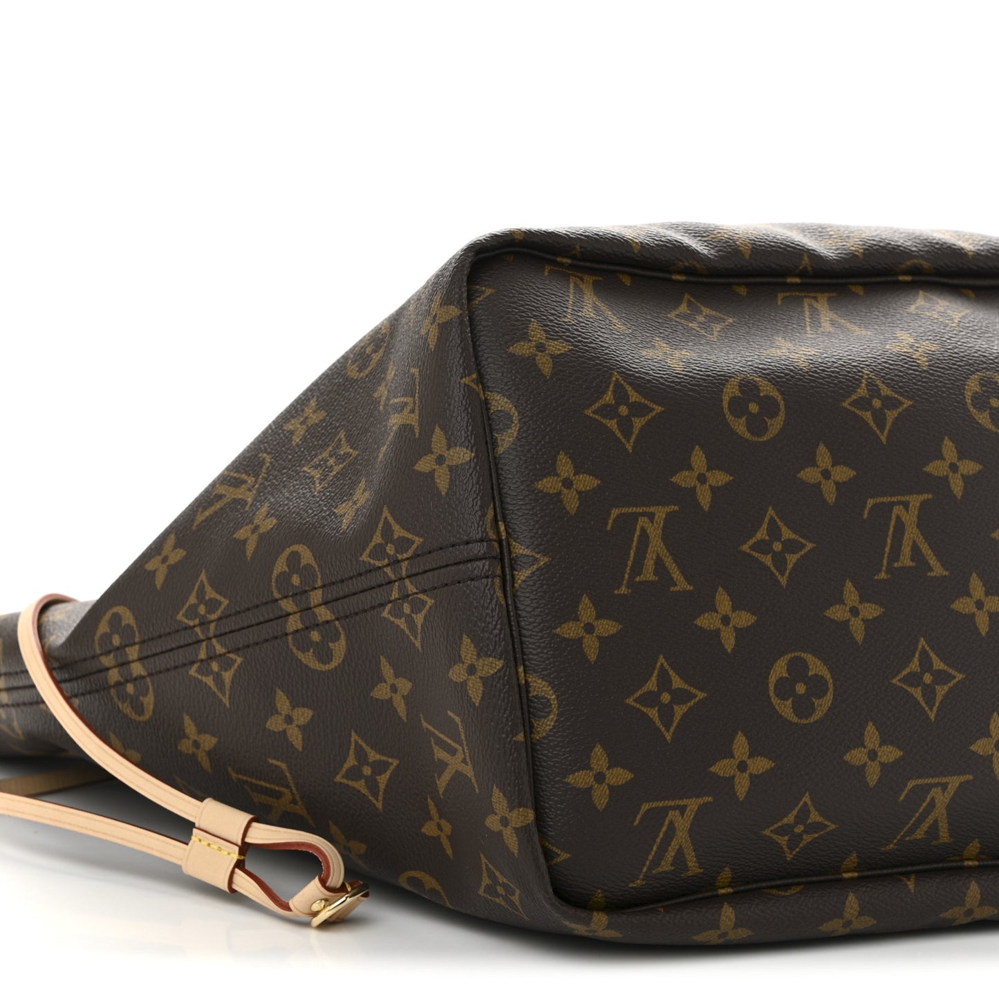 Monogram Stamped Inside Out Neverfull Bandouliere GM Beige