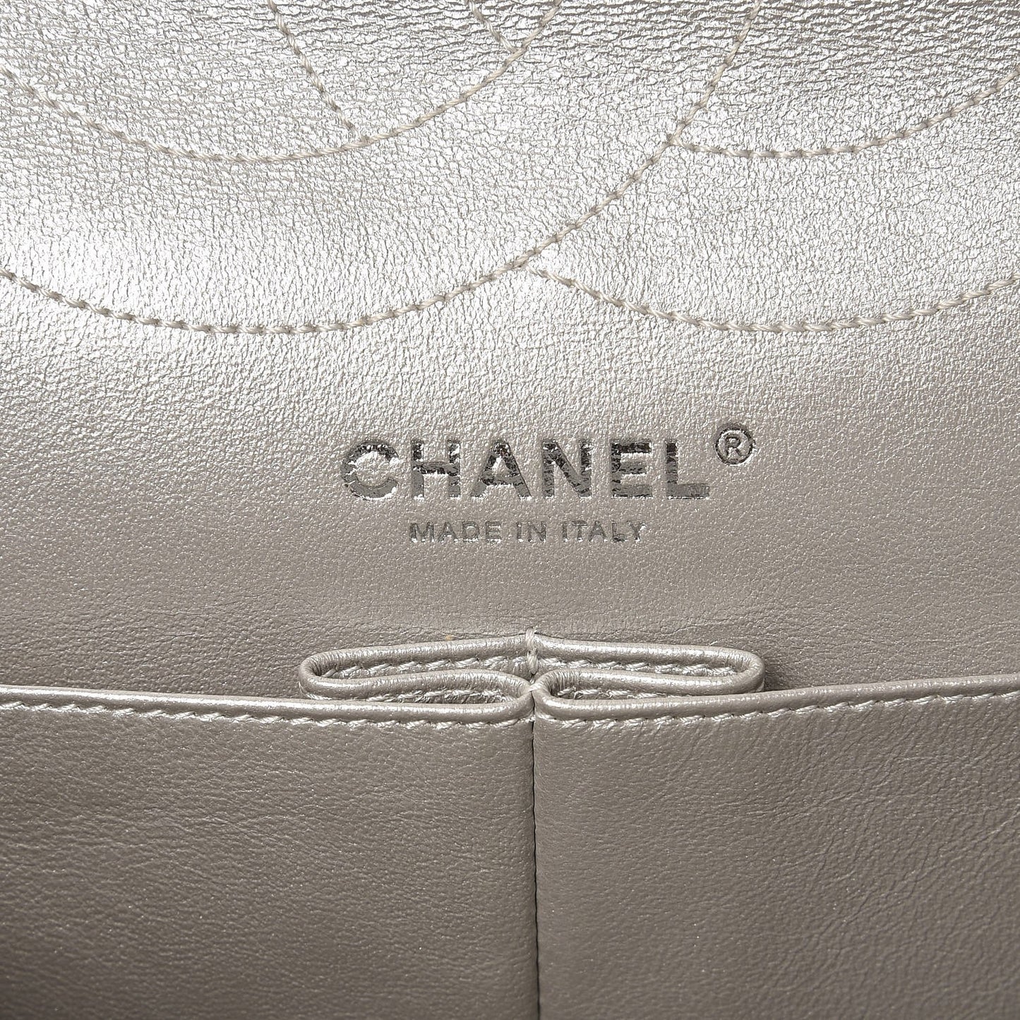 Metallic Lambskin Quilted 2.55 Reissue 227 Flap Silver