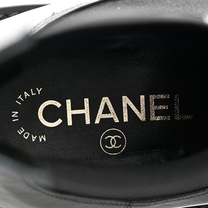 Chanel Crumpled Calfskin Patent Cap Toe Short Boots 41 Black 7 of 17