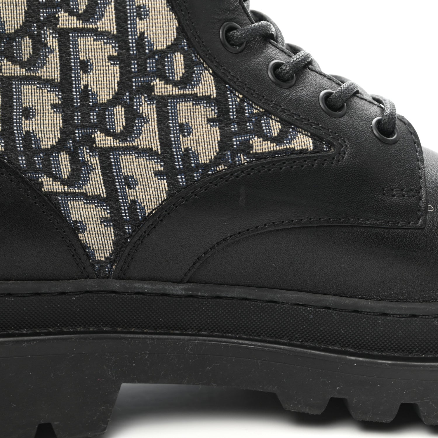 Christian Dior Calfskin Oblique Mens Explorer Ankle Boots 41 Black Blue 10 of 12