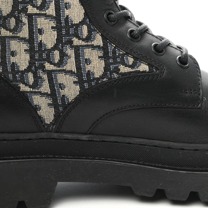 Christian Dior Calfskin Oblique Mens Explorer Ankle Boots 41 Black Blue 10 of 12