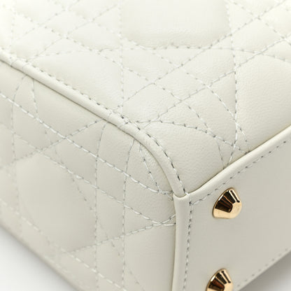 Christian Dior Lambskin Cannage Mini Lady Dior White 9 of 9