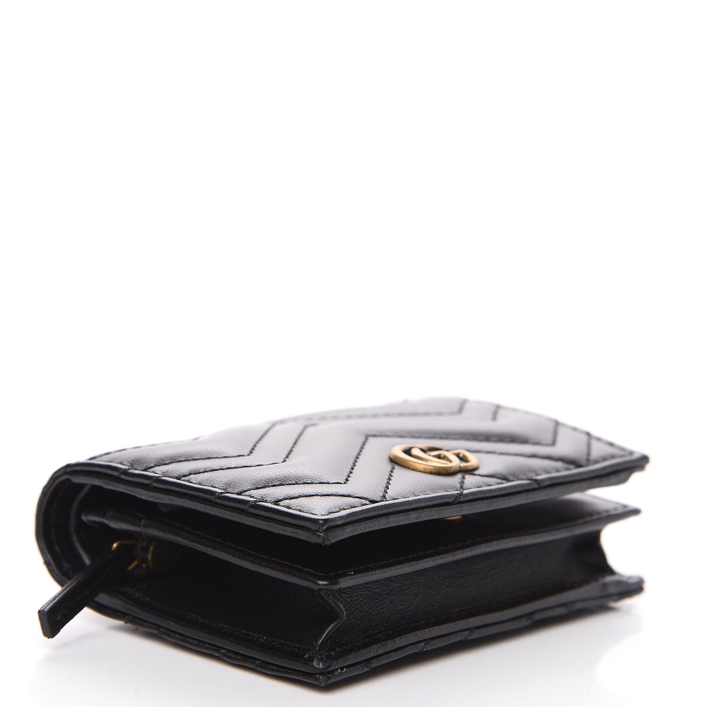 Calfskin Matelasse GG Marmont Card Case Wallet Black