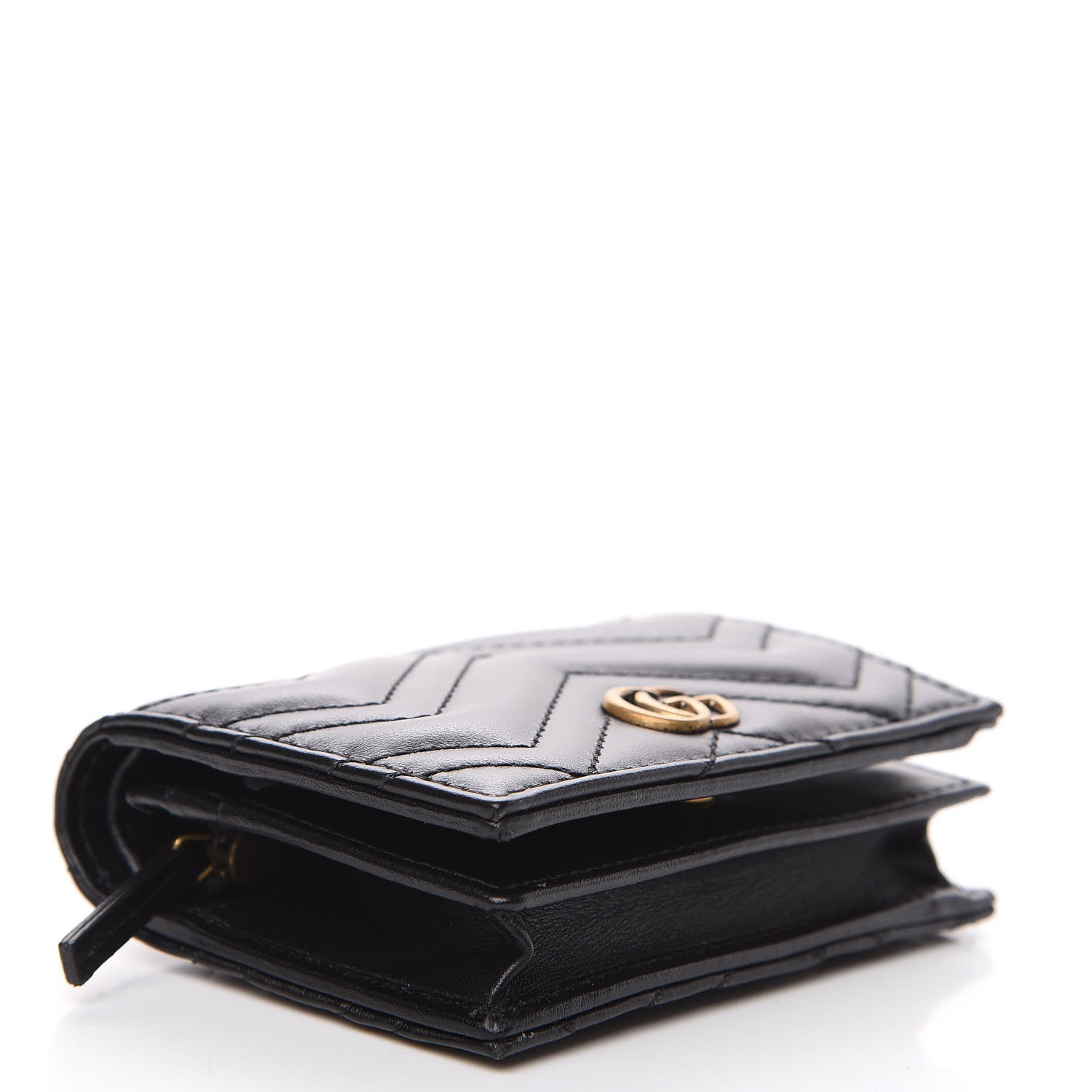 Gucci Calfskin Matelasse GG Marmont Card Case Wallet Black 3 of 8