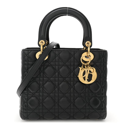 Christian Dior Lambskin Cannage Medium Lady Dior Black 1 of 12