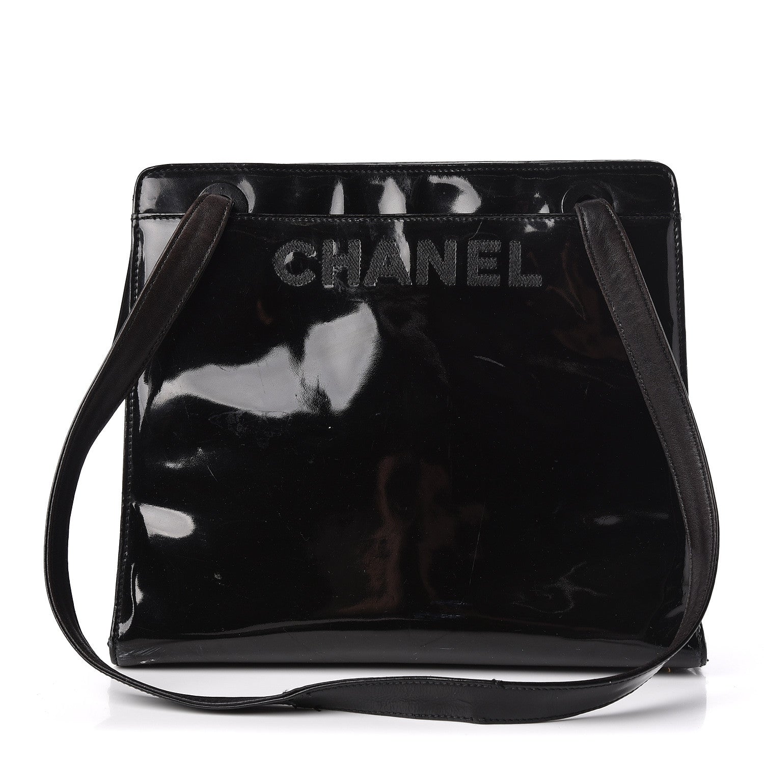 Chanel Patent Logo Tote Black 1 of 24