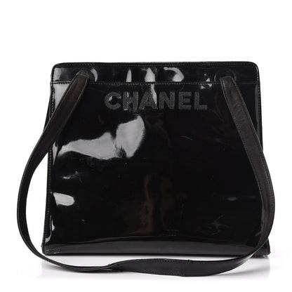 Chanel Patent Logo Tote Black 1 of 24