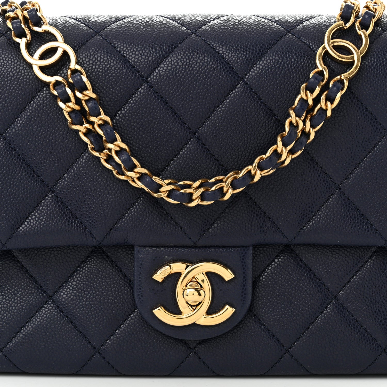 Chanel Caviar Quilted Small CC You Flap Navy 7 of 9