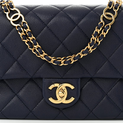 Chanel Caviar Quilted Small CC You Flap Navy 7 of 9