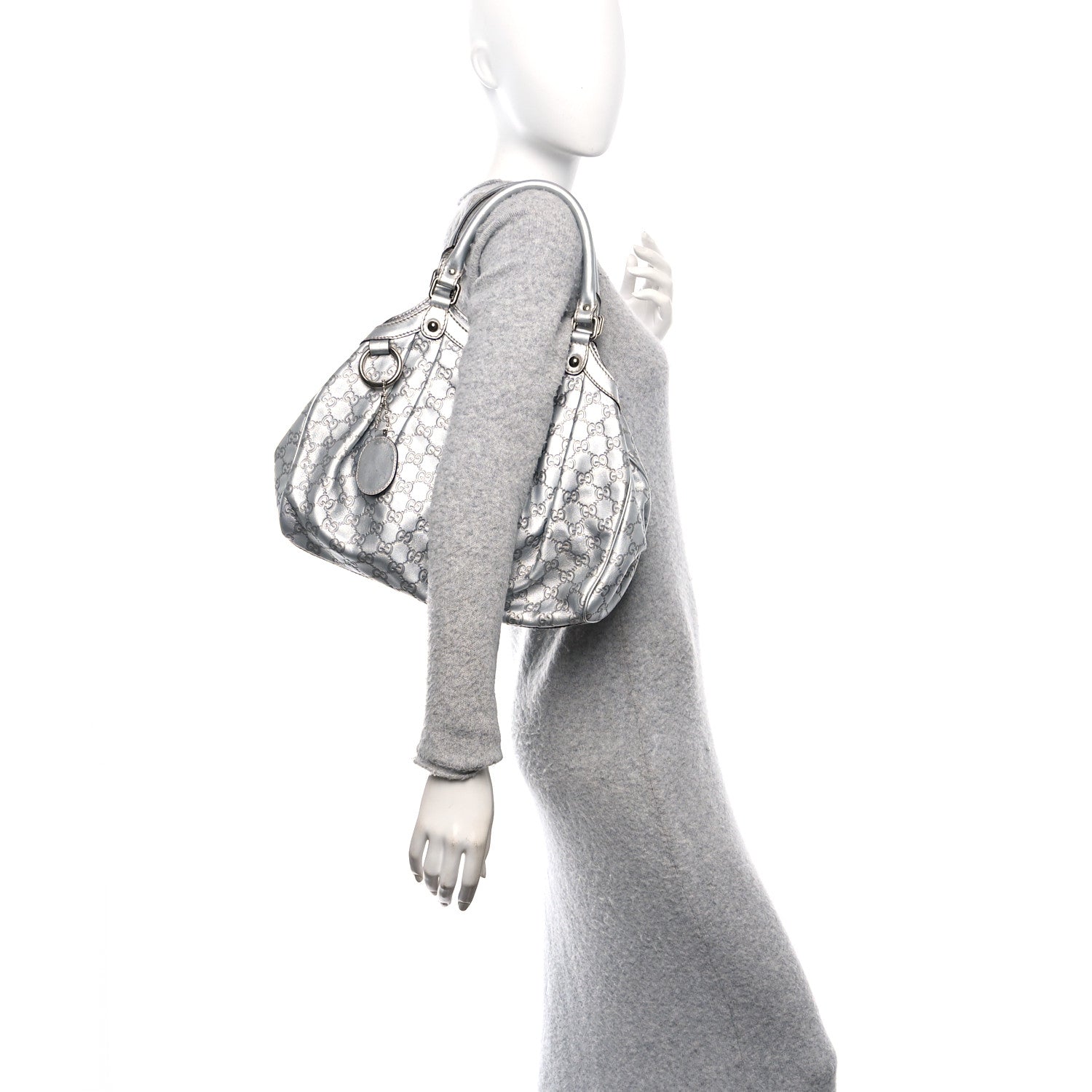 Gucci Guccissima Medium Sukey Tote Silver 2 of 10