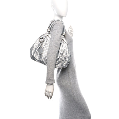 Gucci Guccissima Medium Sukey Tote Silver 2 of 10