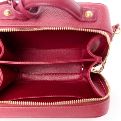 Chanel Caviar Quilted Small CC Filigree Vanity Case Burgundy 5 of 12
