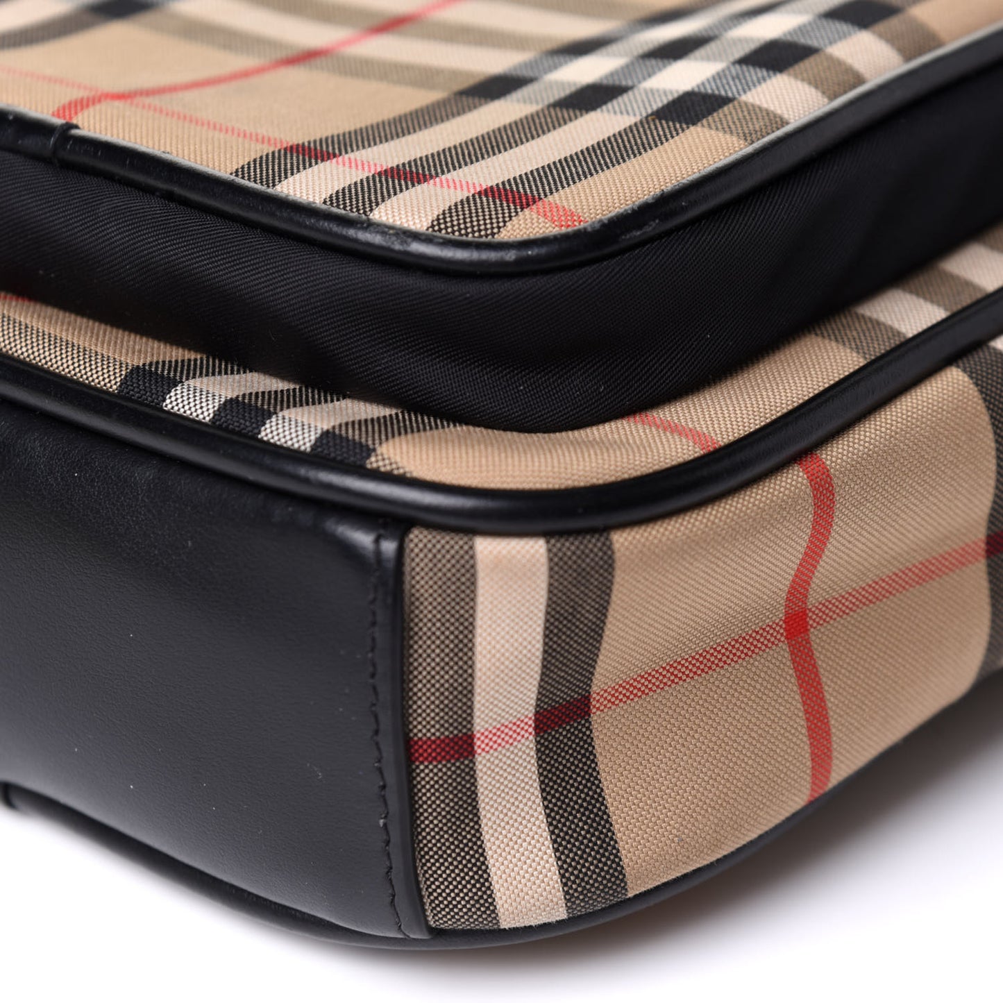 Canvas Calfskin Vintage Check Freddie Crossbody Bag Archive Beige