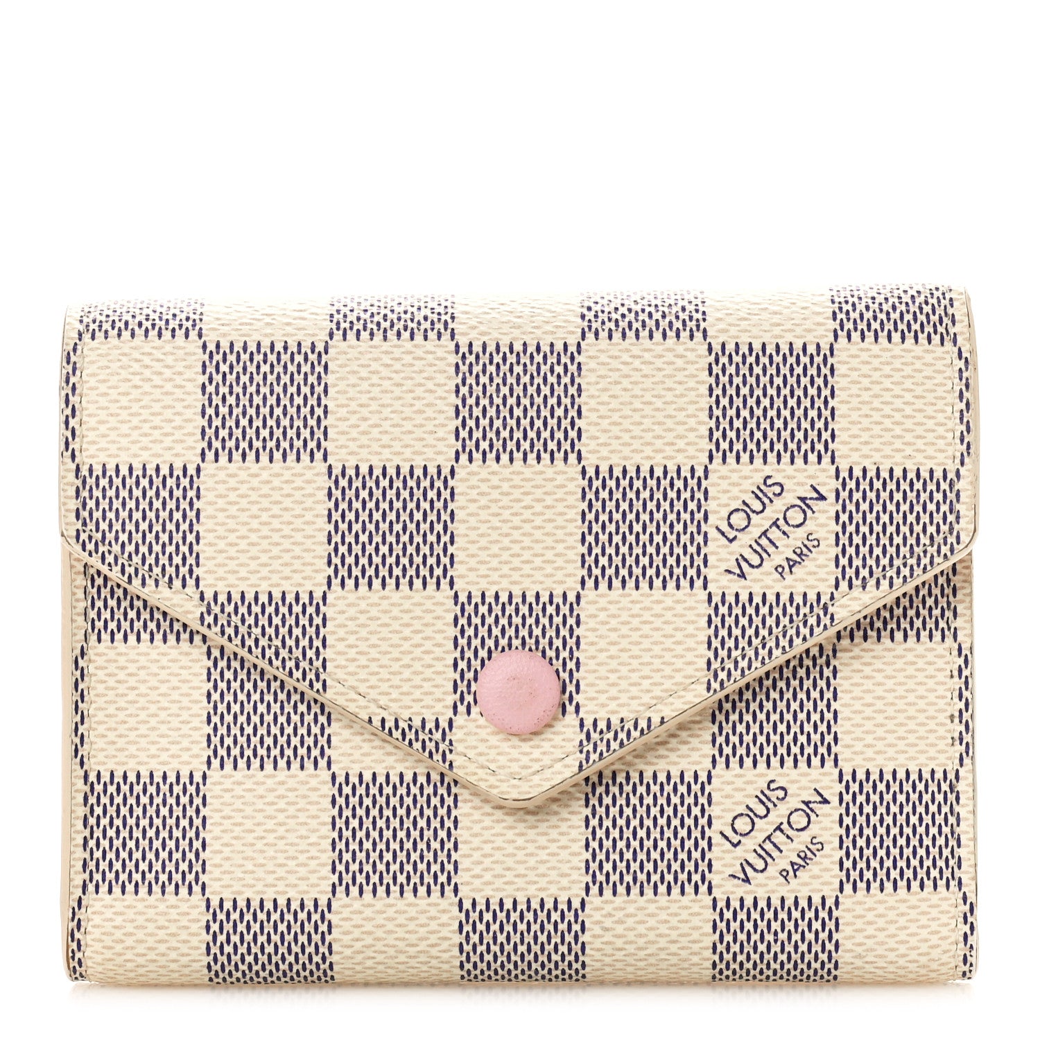 Louis Vuitton Damier Azur Victorine Wallet Rose Ballerine 1 of 9