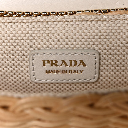Prada Midollino City Calfskin Mini Bag Naturale White 5 of 8