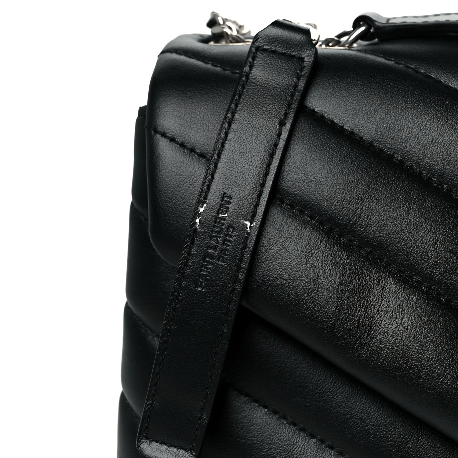 Saint Laurent Calfskin Y Quilted Monogram Small Loulou Chain Satchel Black 12 of 12