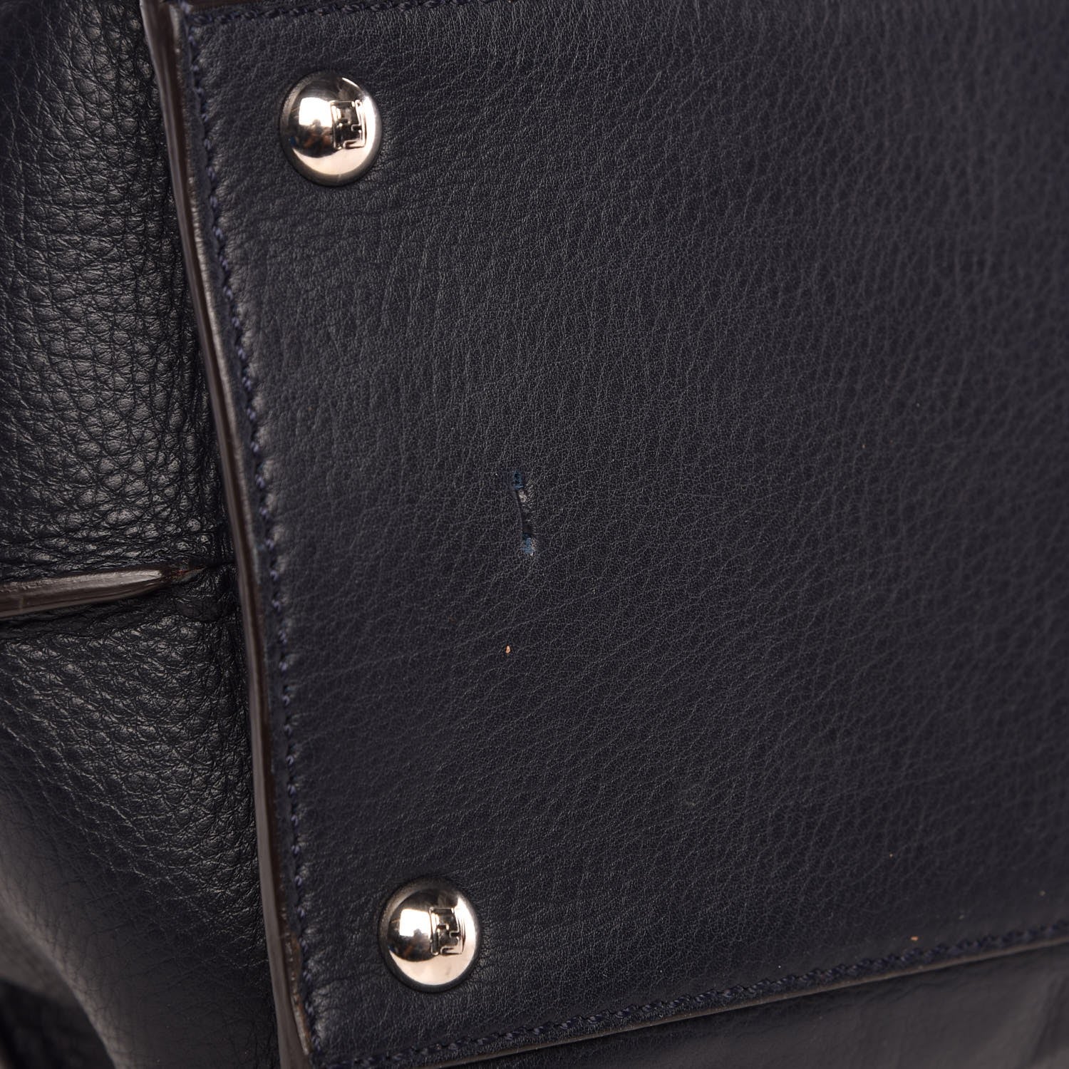 Fendi Vitello Dolce Marmol Shiny Nappa Petite 3Jours Tote Blue Notte 9 of 13