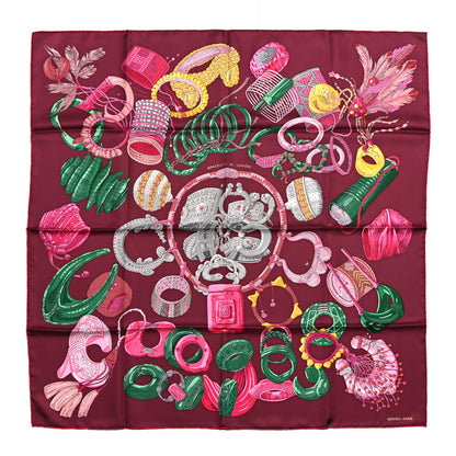 Hermes Silk Bracelets de Lumière Scarf 90  Bordeaux Emeraude Rose Vif 1 of 4